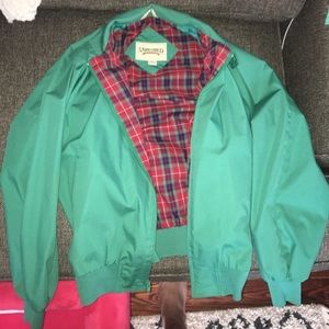 Vintage Green “members only” flannel jacket